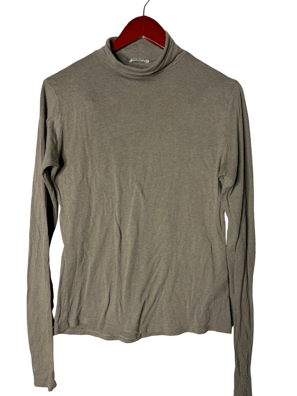 Buck Mason latte cream lightweight turtleneck pullover top sz L